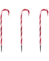 Northlight Set Of 8 Led Red & White Candy Cane Pathway Markers In Red