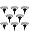 Northlight Set Of 8 Stainless Steel Round Solar Powered Led Pathway Markers