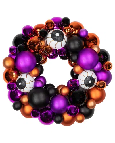 Northlight Shatterproof Ball Ornament Halloween Wreath In Purple