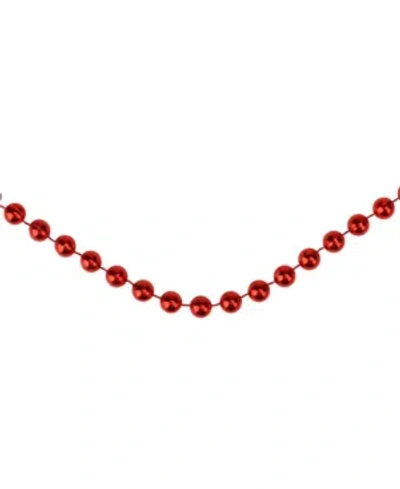 Northlight Shiny Crimson Beaded Artificial Christmas Garland-unlit In Red