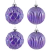 Northlight Shiny Glittered Iridescent Glass Ball Christmas Ornaments In Purple