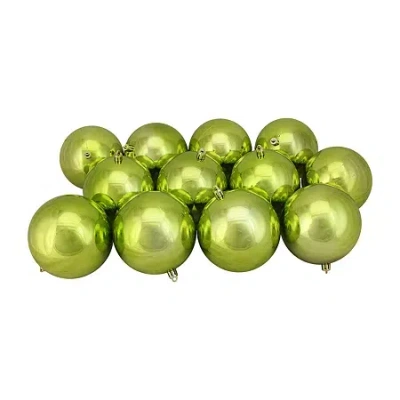 Northlight Shiny Kiwi Ball 12-pc. Christmas Ornament In Green