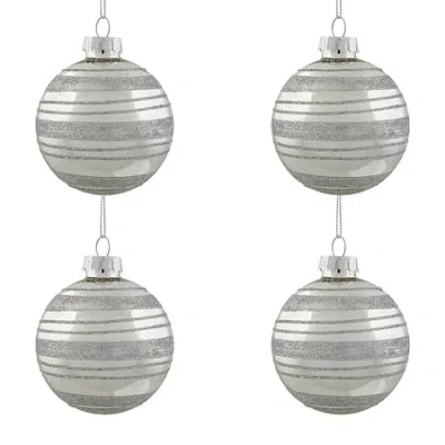 Northlight Silver Ball 4-pc. Christmas Ornament