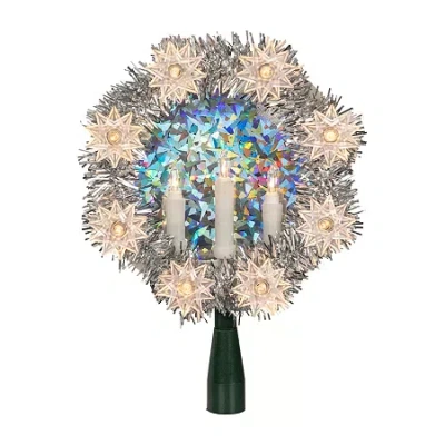 Northlight Silver Candles With Clear Lights Pre-lit Wreath In Multi