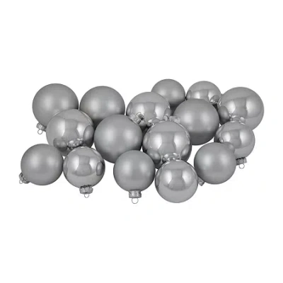 Northlight Silver Glass Ball 72-pc. Christmas Ornament In Gray