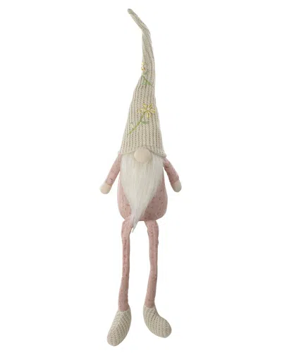 Northlight Sitting Spring Gnome Figure With Hat In Pink
