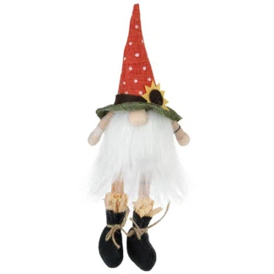 Northlight Sitting Sunflower Autumn Harvest Gnome Figurine In Orange