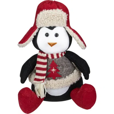Northlight Sitting Winter Penguin With Trapper Hat Christmas Decoration In White