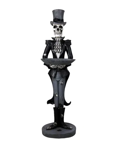 Northlight Skeleton Butler With Tray Standing Halloween Statue In Black