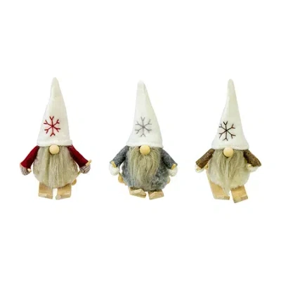 Northlight Skiing Gnomes 3-pc. Christmas Ornament In Multi