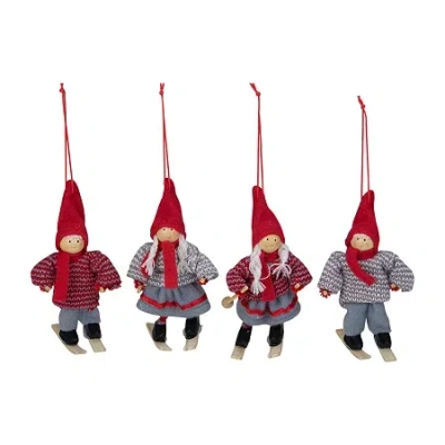 Northlight Skiing Kids 4-pc. Christmas Ornament In Red