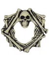 Northlight Skull Head & Bones 18in Halloween Wreath In Black
