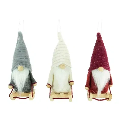 Northlight Sledding Gnomes 3-pc. Christmas Ornament In Multi