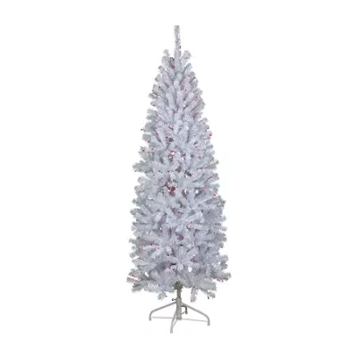 Northlight Slim Geneva 6 1/2 Foot Pre-lit Spruce Christmas Tree In White