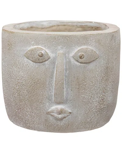 Northlight Small Face Ceramic Outdoor Garden Planter In Neutral