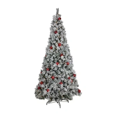 Northlight Snow Bristle 7 1/2 Foot Pre-lit Pine Christmas Tree In Multi
