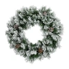 Northlight Snow Flocked Angel Pine Wreath In Green