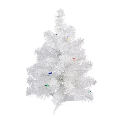 Northlight Snow White Artificial Multi Lights 1 1/2 Feet Pre-lit Christmas Tree