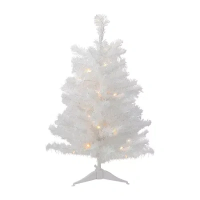 Northlight Snow White Medium Artificial Clear Led Lights 2 Foot Pre-lit Christmas Tree
