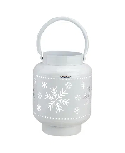 Northlight Snowflake Cutout Christmas 7" Candle Lantern In Gray