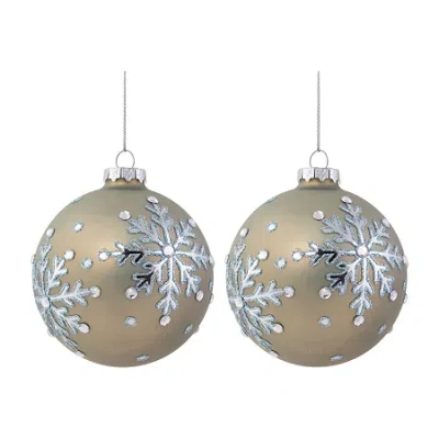 Northlight Snowflakes Glass Ball 2-pc. Christmas Ornament In Brown