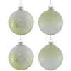 Northlight Snowflakes Shiny Glass Ball Christmas Ornaments In Green