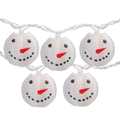 Northlight Snowman Paper Lantern String Lights In White