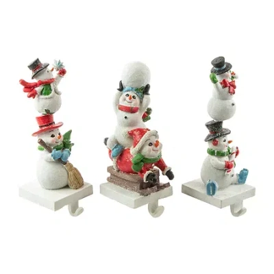 Northlight Snowmen 9in 3-pc. Christmas Stocking Holder In White