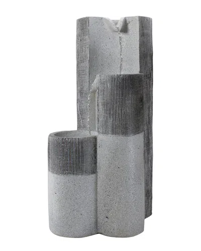Northlight Speckled Modern Style 3-tier Rainfall Outdoor Water Fountain In Gray