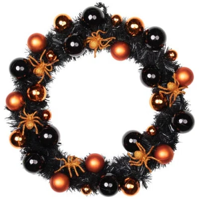 Northlight Spiders And Ornaments Halloween Wreath In Black