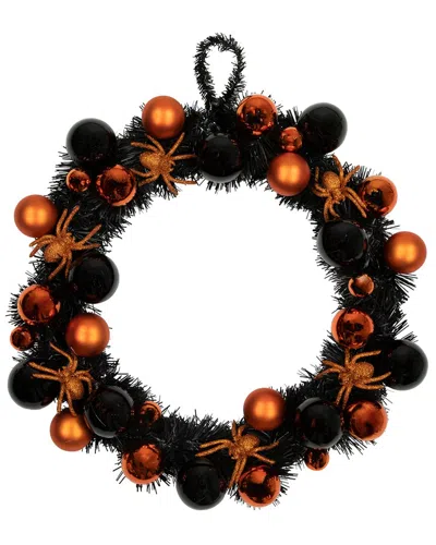 Northlight Spiders & Ornaments Halloween Wreath In Black