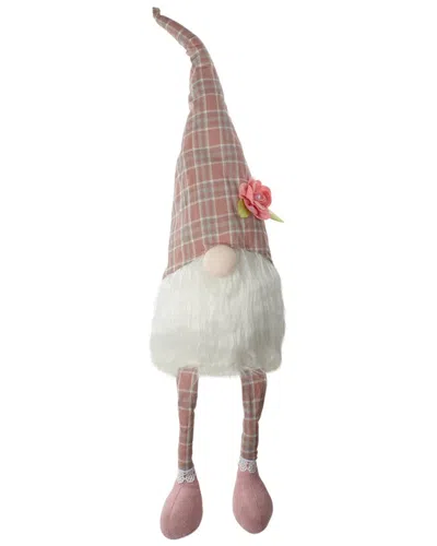 Northlight Spring Gnome Table Top Figure With Dangling Legs In Pink