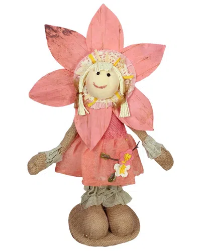 Northlight Spring Standing Sunflower Girl Decorative Figure In Pink