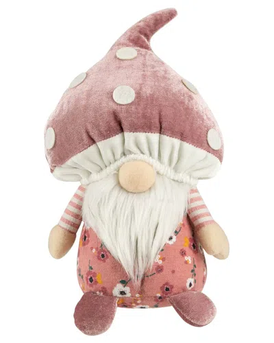 Northlight Springtime Floral Mushroom Gnome In Pink