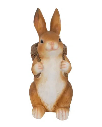 Northlight Standing Bunny Carrying Basket Outdoor Garden Statue In Brown