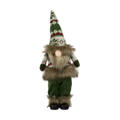 Northlight Standing Gnome With Knitted Outfit Christmas Figure In Green
