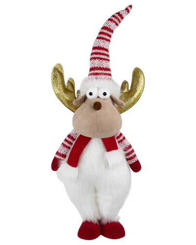 Northlight Standing Plush Moose Christmas Figure With Glitter Antlers In White