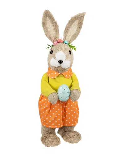 Northlight Standing Rabbit With Easter Egg Figure In Brown