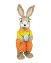 Northlight Standing Rabbit With Easter Egg Figure In Brown