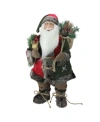 Northlight Standing Santa Claus Christmas Figurine With Snowflake Jacket In Brown