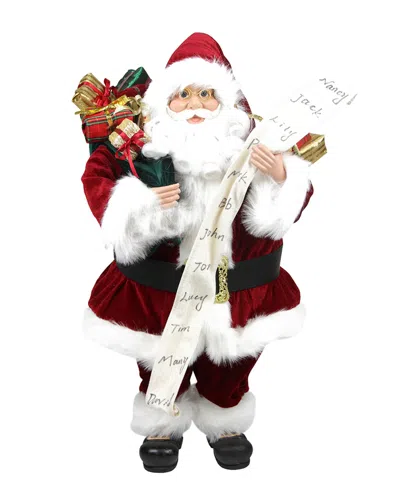 Northlight Standing Santa With Naughty Or Nice List & Bag Of Presents Christmas Figure