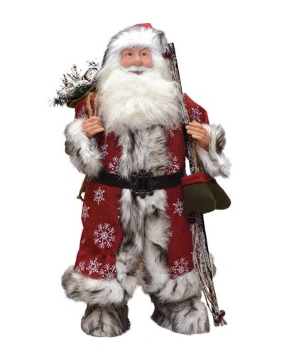 Northlight Standing Snowflake Santa Claus Christmas Figure With Mittens & Staff