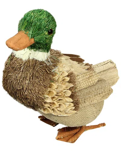 Northlight Standing Woodland Burlap Duck Figure In Brown