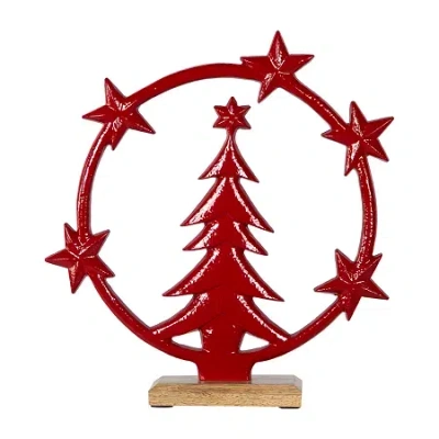 Northlight Star Bright Metal Christmas Tabletop Tree In Red