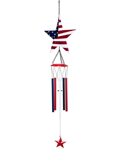 Northlight Stars & Stripes Patriotic Outdoor Garden Windchime In Multi
