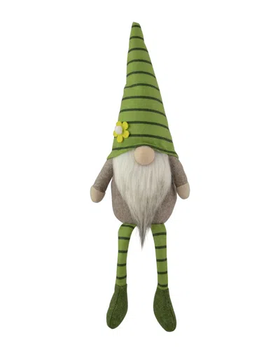 Northlight Striped Gnome With Crossed Legs In Green