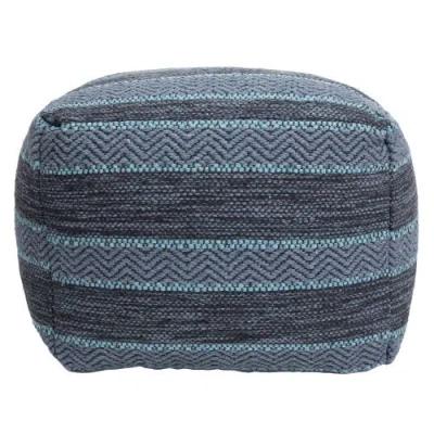 Northlight Striped Woven Cotton Square Pouf