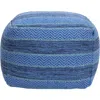 Northlight Striped Woven Cotton Square Pouf