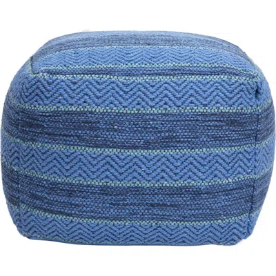 Northlight Striped Woven Cotton Square Pouf