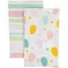 Northlight Stripes And Easter Eggs Kitchen Tea Towels In White